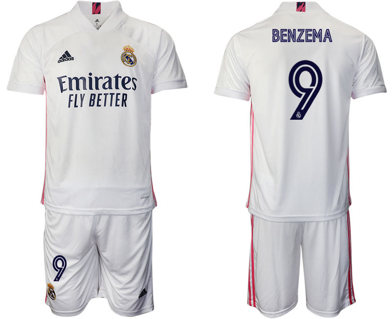 Men 2020-2021 club Real Madrid home #9 white Soccer Jerseys